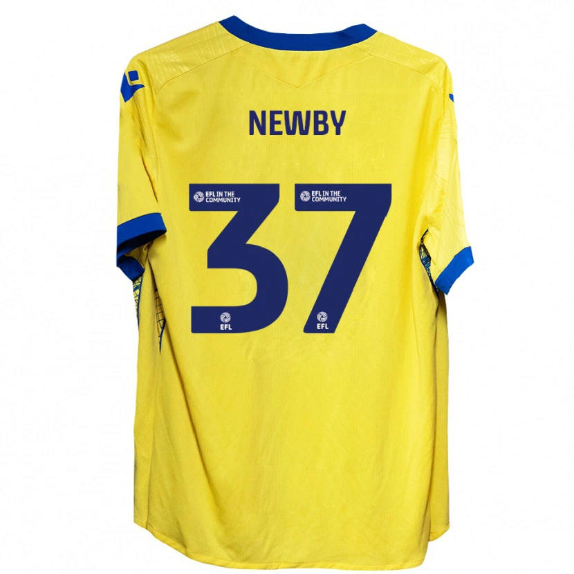 Danxen Kvinder Alfie Newby #37 Gul Blå Udebane Spillertrøjer 2025/26 Trøje T-Shirt