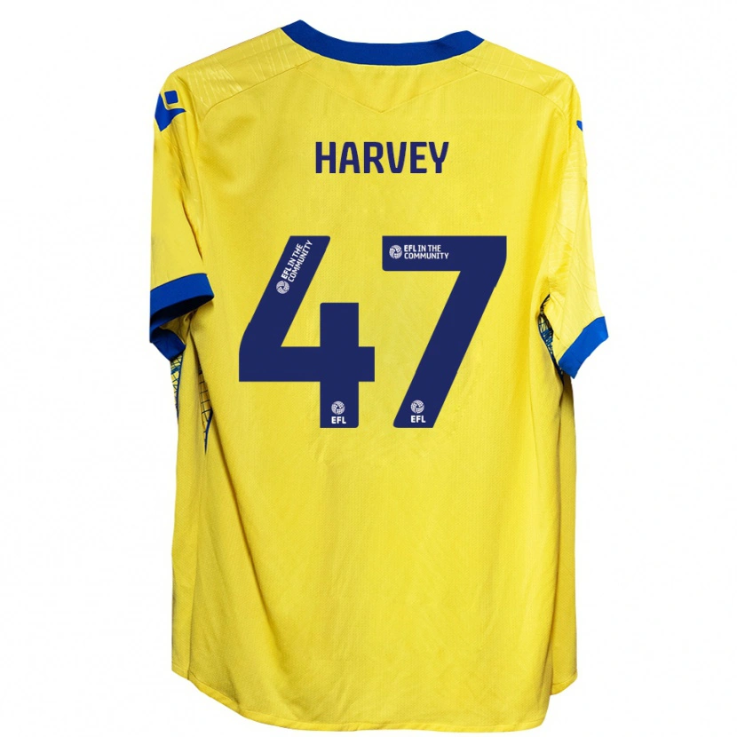 Danxen Kvinder Ronnie Harvey #47 Gul Blå Udebane Spillertrøjer 2025/26 Trøje T-Shirt