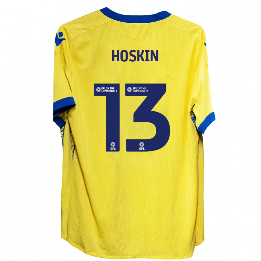 Danxen Kvinder Owen Hoskin #13 Gul Blå Udebane Spillertrøjer 2025/26 Trøje T-Shirt