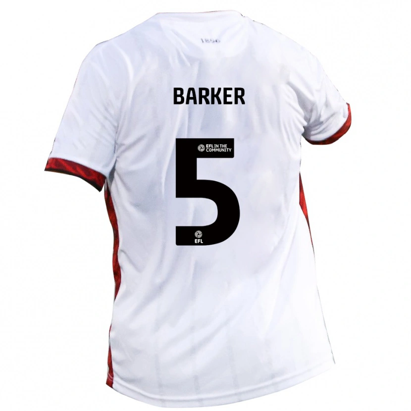 Danxen Kvinder Charlie Barker #5 Hvid Rød Sort Udebane Spillertrøjer 2025/26 Trøje T-Shirt