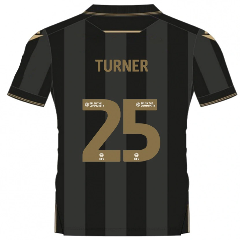 Danxen Kvinder Jake Turner #25 Sort Guld Udebane Spillertrøjer 2025/26 Trøje T-Shirt