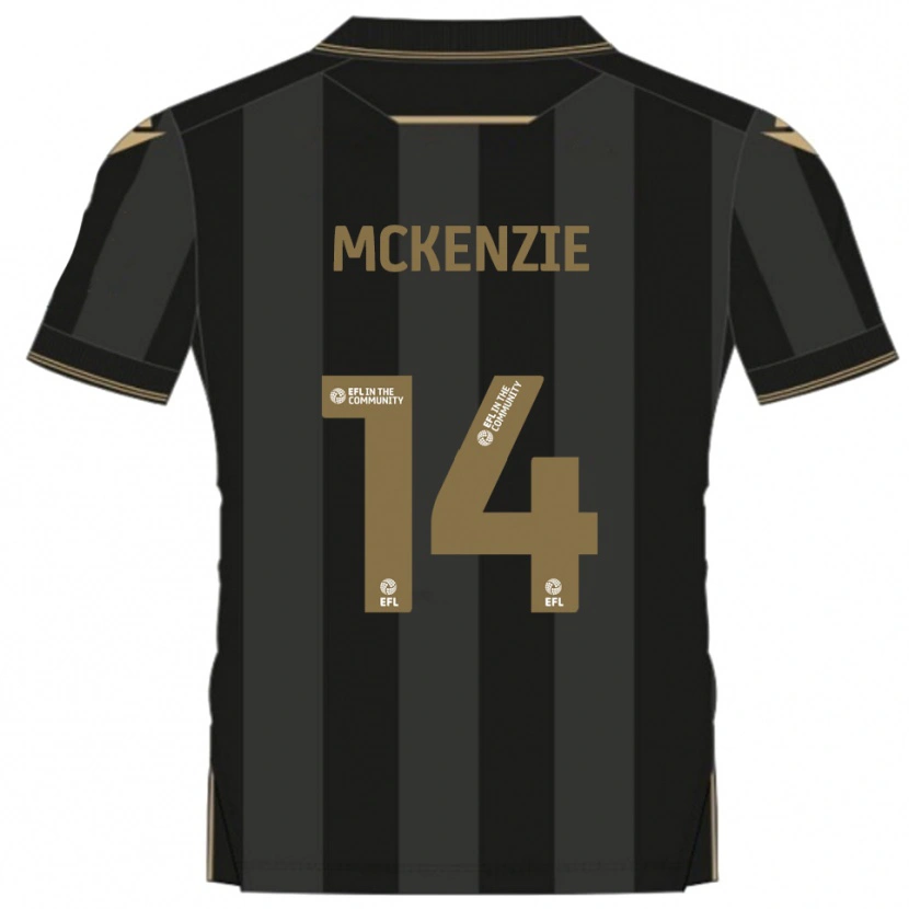 Danxen Kvinder Robbie Mckenzie #14 Sort Guld Udebane Spillertrøjer 2025/26 Trøje T-Shirt