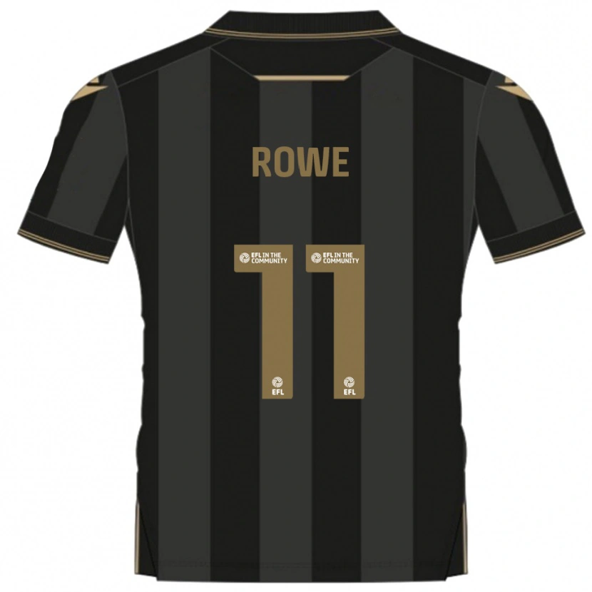 Danxen Kvinder Aaron Rowe #11 Sort Guld Udebane Spillertrøjer 2025/26 Trøje T-Shirt