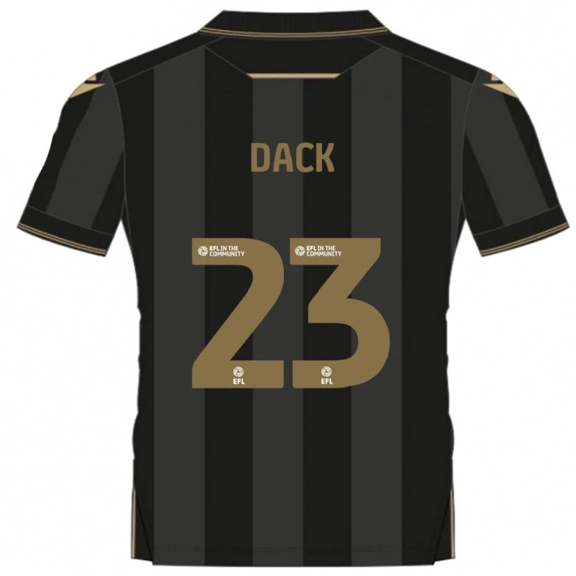 Danxen Kvinder Bradley Dack #23 Sort Guld Udebane Spillertrøjer 2025/26 Trøje T-Shirt