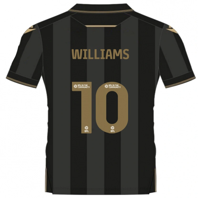 Danxen Kvinder Jonny Williams #10 Sort Guld Udebane Spillertrøjer 2025/26 Trøje T-Shirt