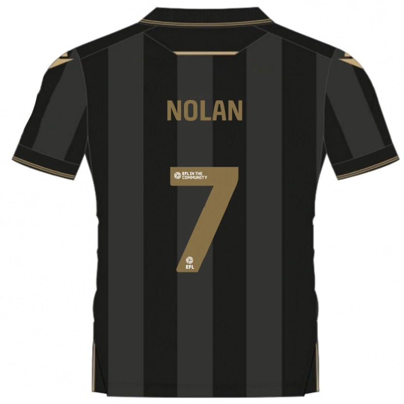 Danxen Kvinder Jack Nolan #7 Sort Guld Udebane Spillertrøjer 2025/26 Trøje T-Shirt
