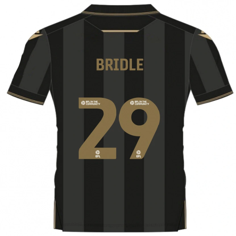 Danxen Kvinder Harry Bridle #29 Sort Guld Udebane Spillertrøjer 2025/26 Trøje T-Shirt