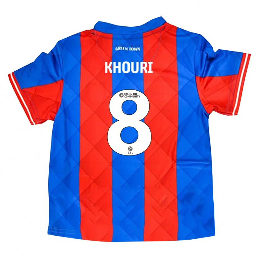 Danxen Kvinder Evan Khouri #8 Blå Rød Hvid Udebane Spillertrøjer 2025/26 Trøje T-Shirt