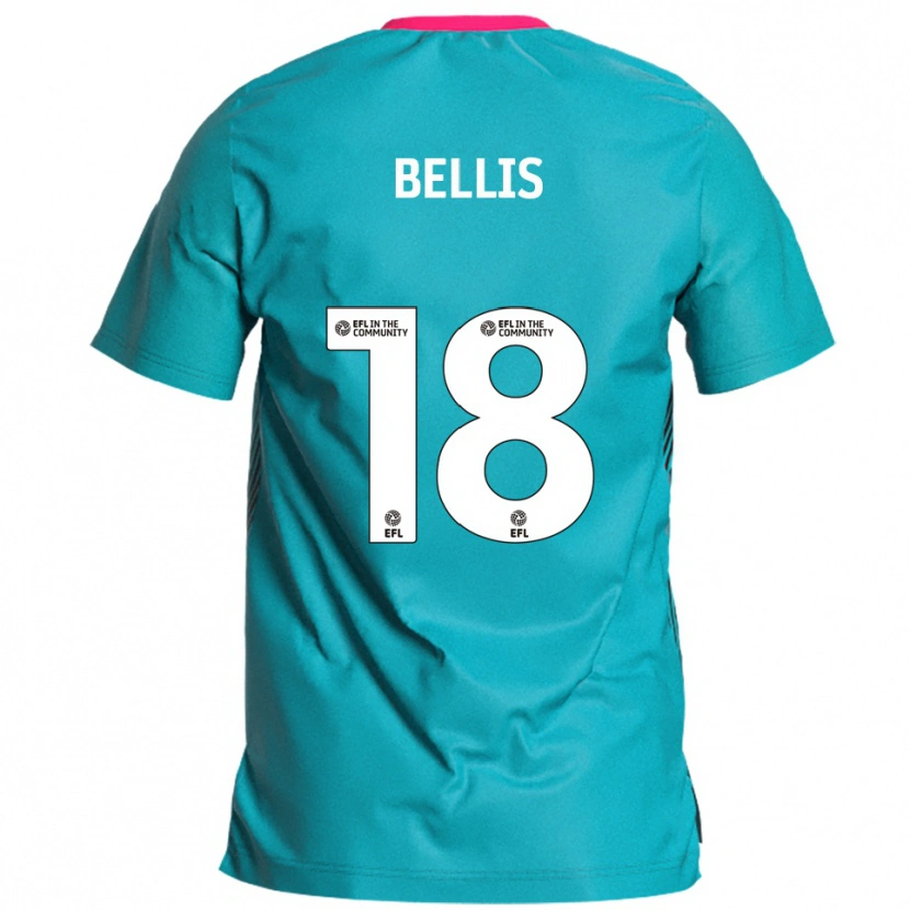 Danxen Kvinder Reece Bellis #18 Lyseblå Pink Udebane Spillertrøjer 2025/26 Trøje T-Shirt