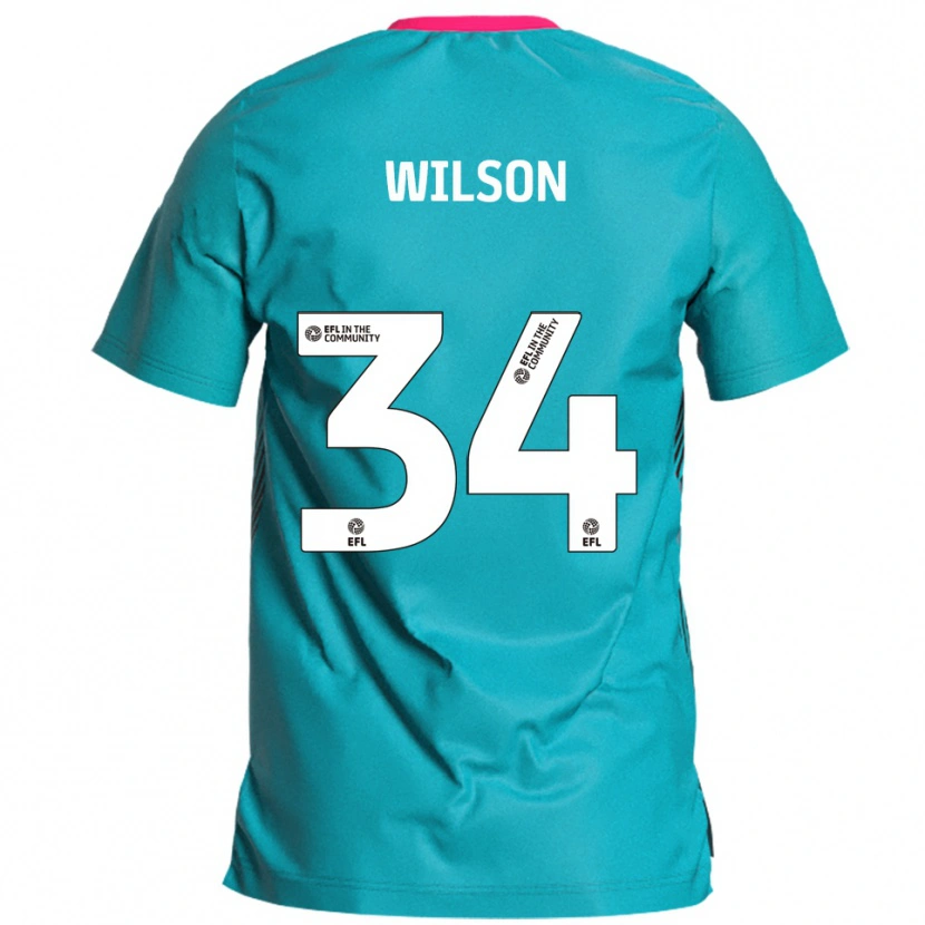 Danxen Kvinder Robbie Wilson #34 Lyseblå Pink Udebane Spillertrøjer 2025/26 Trøje T-Shirt