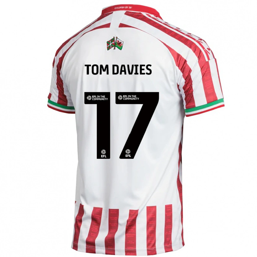 Danxen Kvinder Tom Davies #17 Rød Hvid Udebane Spillertrøjer 2025/26 Trøje T-Shirt