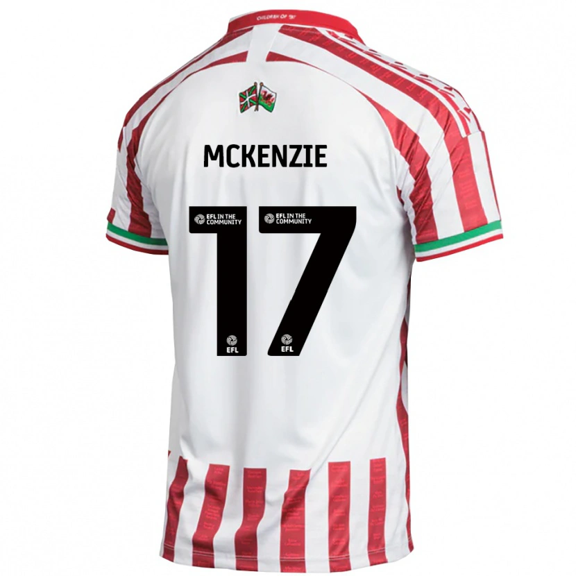 Danxen Kvinder Myles Mckenzie #17 Rød Hvid Udebane Spillertrøjer 2025/26 Trøje T-Shirt