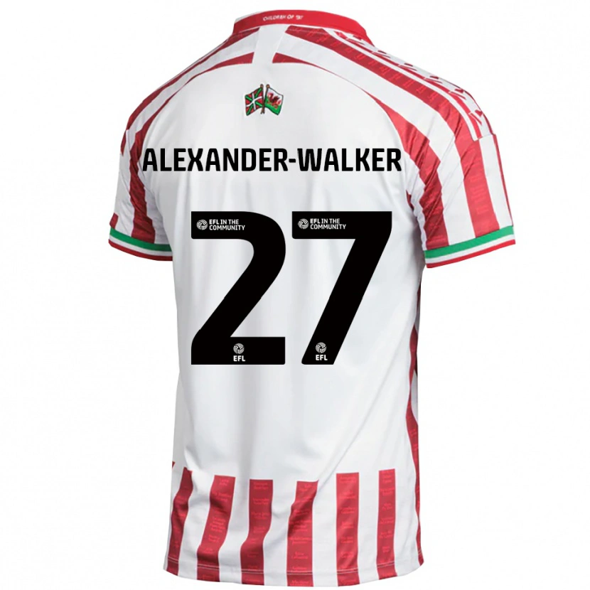 Danxen Kvinder Moses Alexander-Walker #27 Rød Hvid Udebane Spillertrøjer 2025/26 Trøje T-Shirt