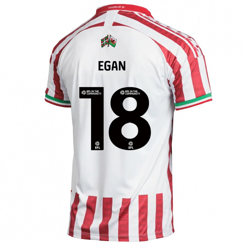 Danxen Kvinder Cameron Egan #18 Rød Hvid Udebane Spillertrøjer 2025/26 Trøje T-Shirt