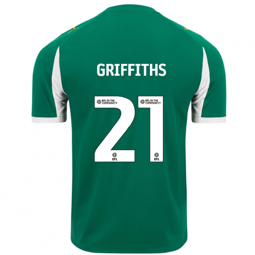 Danxen Kvinder Harry Griffiths #21 Grøn Hvid Udebane Spillertrøjer 2025/26 Trøje T-Shirt
