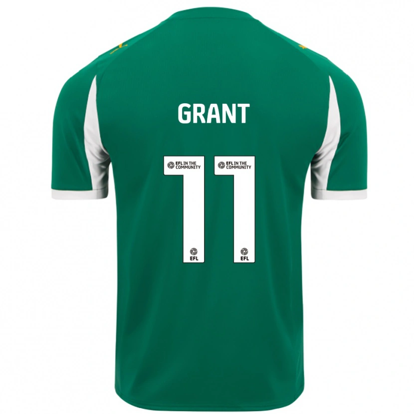 Danxen Kvinder Conor Grant #11 Grøn Hvid Udebane Spillertrøjer 2025/26 Trøje T-Shirt