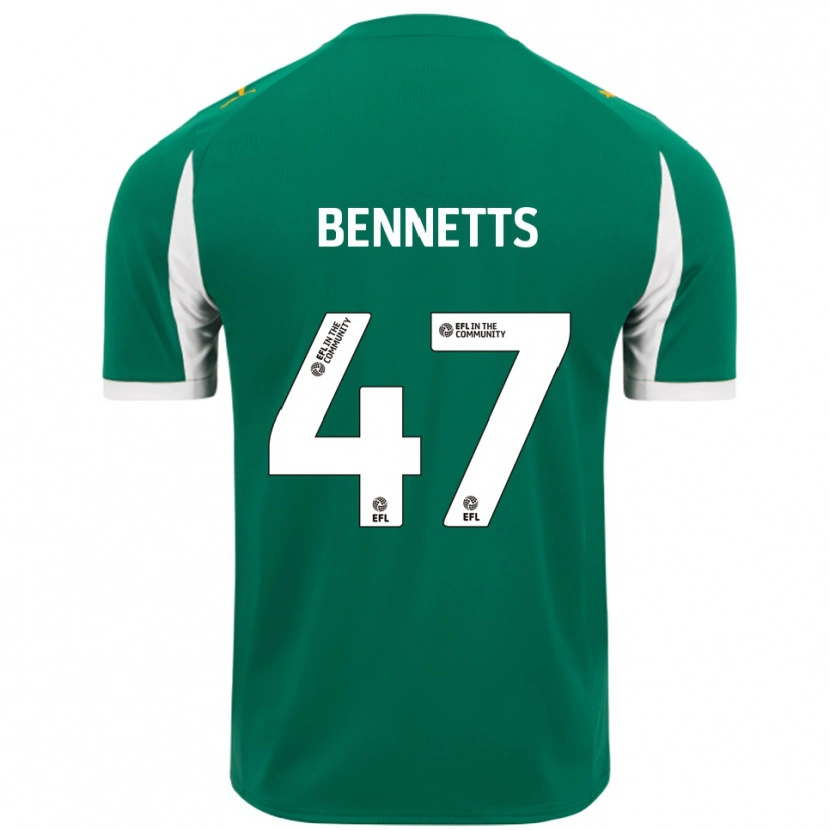Danxen Kvinder Keanan Bennetts #47 Grøn Hvid Udebane Spillertrøjer 2025/26 Trøje T-Shirt