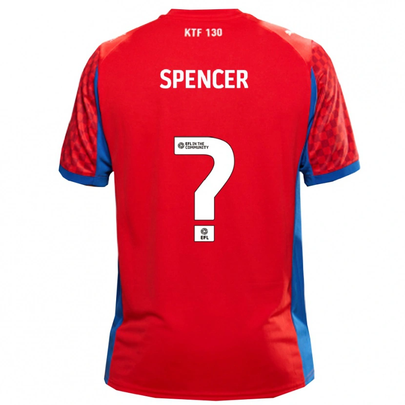 Danxen Kvinder Ryan Spencer #0 Rød Blå Udebane Spillertrøjer 2025/26 Trøje T-Shirt