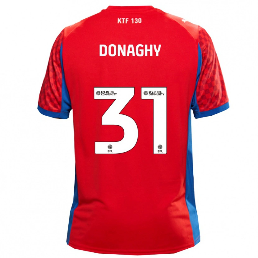 Danxen Kvinder Tom Donaghy #31 Rød Blå Udebane Spillertrøjer 2025/26 Trøje T-Shirt