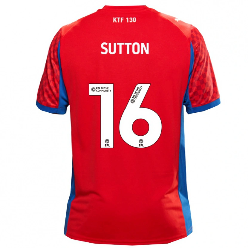 Danxen Kvinder Will Sutton #16 Rød Blå Udebane Spillertrøjer 2025/26 Trøje T-Shirt