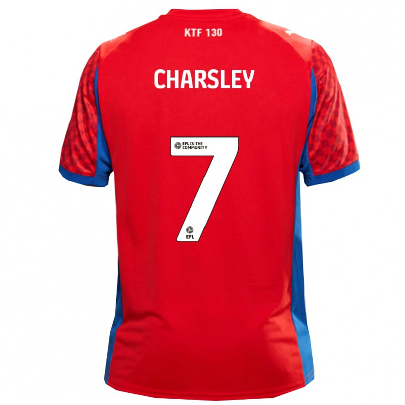 Danxen Kvinder Harry Charsley #7 Rød Blå Udebane Spillertrøjer 2025/26 Trøje T-Shirt