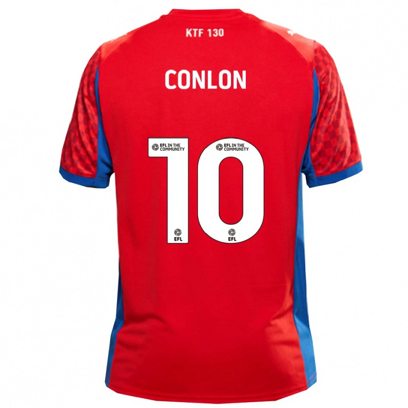 Danxen Kvinder Tom Conlon #10 Rød Blå Udebane Spillertrøjer 2025/26 Trøje T-Shirt