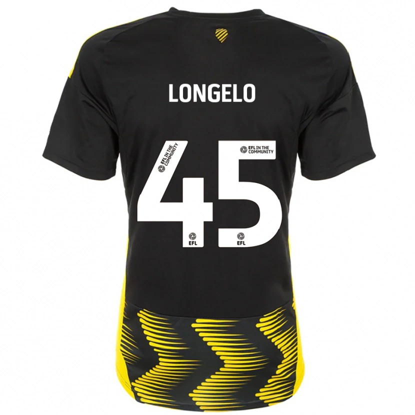 Danxen Kvinder Rosaire Longelo #45 Sort Gul Udebane Spillertrøjer 2025/26 Trøje T-Shirt