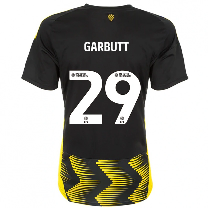 Danxen Kvinder Luke Garbutt #29 Sort Gul Udebane Spillertrøjer 2025/26 Trøje T-Shirt
