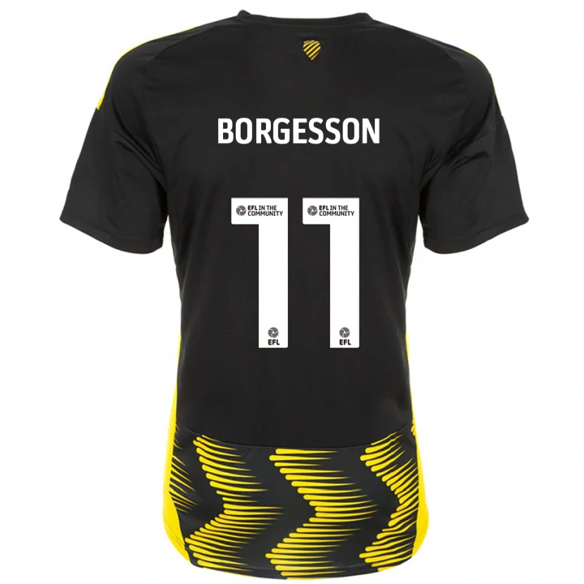 Danxen Kvinder Blayz Borgesson #11 Sort Gul Udebane Spillertrøjer 2025/26 Trøje T-Shirt