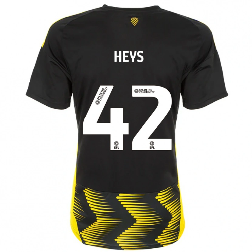 Danxen Kvinder Marshall Heys #42 Sort Gul Udebane Spillertrøjer 2025/26 Trøje T-Shirt