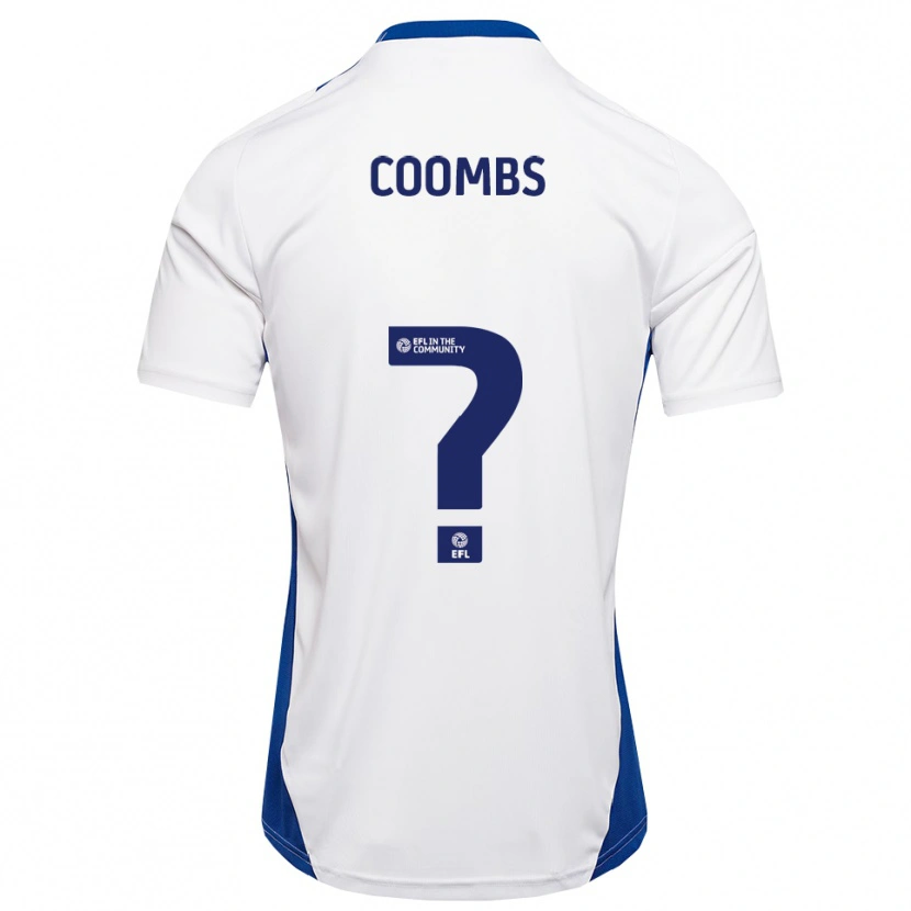 Danxen Kvinder Adam Coombs #0 Hvid Blå Udebane Spillertrøjer 2025/26 Trøje T-Shirt
