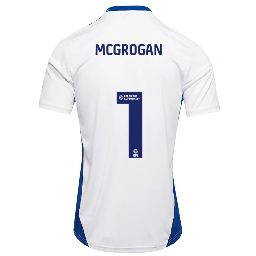 Danxen Kvinder Emily Mcgrogan #1 Hvid Blå Udebane Spillertrøjer 2025/26 Trøje T-Shirt