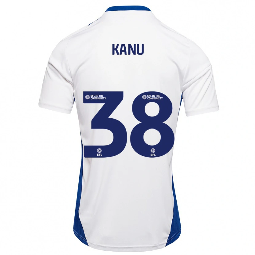 Danxen Kvinder Abu Kanu #38 Hvid Blå Udebane Spillertrøjer 2025/26 Trøje T-Shirt