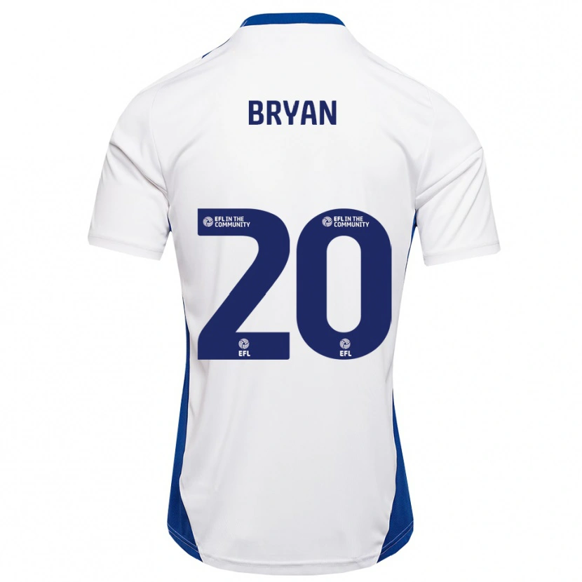 Danxen Kvinder Joshua Bryan #20 Hvid Blå Udebane Spillertrøjer 2025/26 Trøje T-Shirt