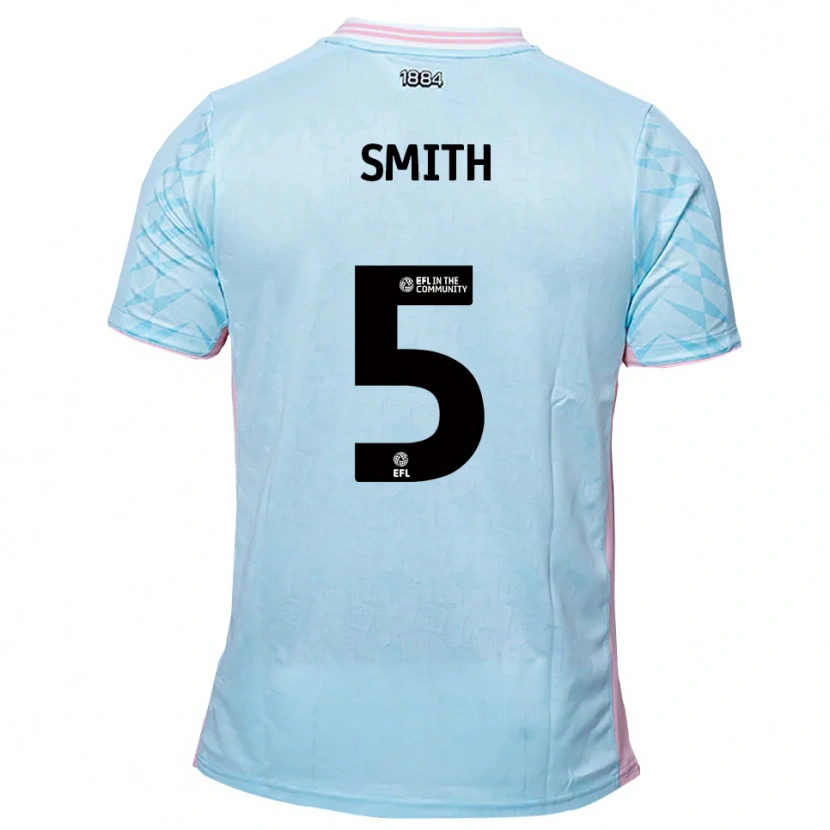 Danxen Kvinder Nathan Smith #5 Lyseblå Pink Udebane Spillertrøjer 2025/26 Trøje T-Shirt