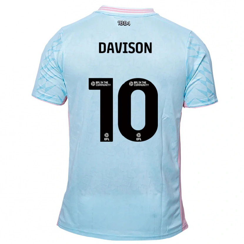 Danxen Kvinder Josh Davison #10 Lyseblå Pink Udebane Spillertrøjer 2025/26 Trøje T-Shirt