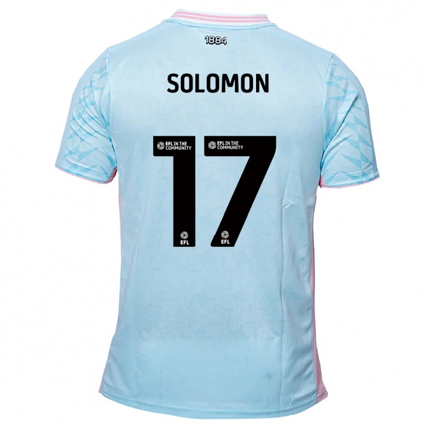 Danxen Kvinder Sol Solomon #17 Lyseblå Pink Udebane Spillertrøjer 2025/26 Trøje T-Shirt