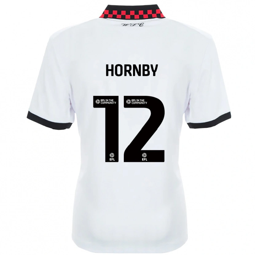 Danxen Kvinder Sam Hornby #12 Hvid Sort Udebane Spillertrøjer 2025/26 Trøje T-Shirt