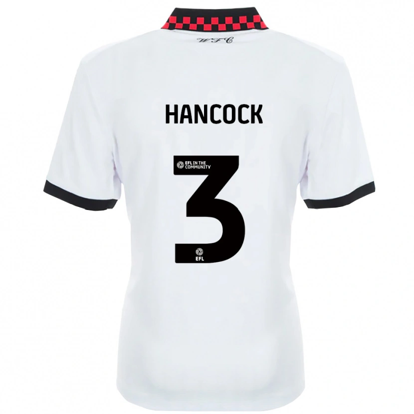 Danxen Kvinder Mason Hancock #3 Hvid Sort Udebane Spillertrøjer 2025/26 Trøje T-Shirt