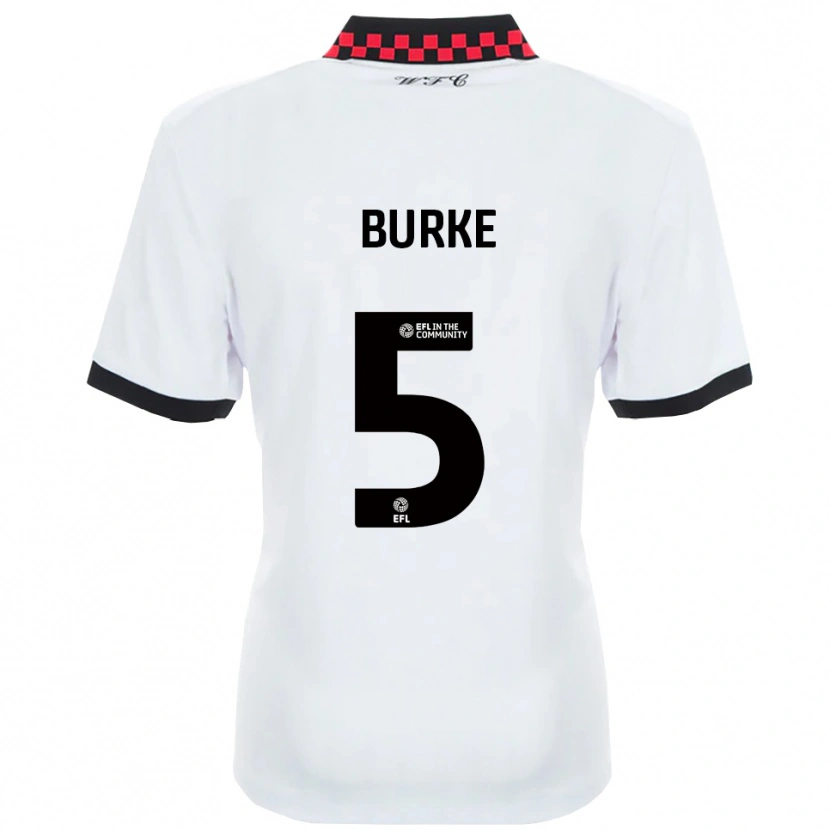 Danxen Kvinder Harrison Burke #5 Hvid Sort Udebane Spillertrøjer 2025/26 Trøje T-Shirt
