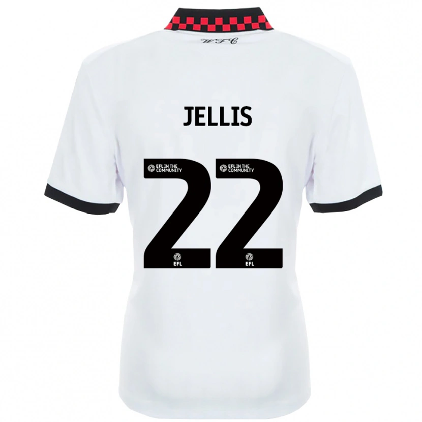 Danxen Kvinder Jamie Jellis #22 Hvid Sort Udebane Spillertrøjer 2025/26 Trøje T-Shirt