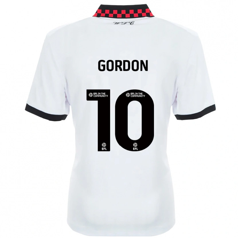 Danxen Kvinder Josh Gordon #10 Hvid Sort Udebane Spillertrøjer 2025/26 Trøje T-Shirt