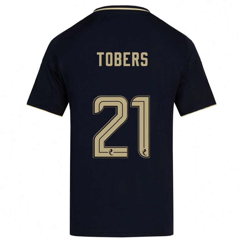 Danxen Kvinder Kristers Tobers #21 Marineblå Guld Udebane Spillertrøjer 2025/26 Trøje T-Shirt