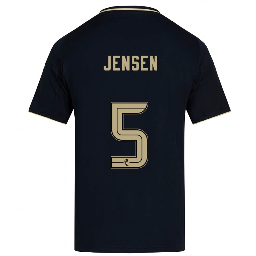 Danxen Kvinder Richard Jensen #5 Marineblå Guld Udebane Spillertrøjer 2025/26 Trøje T-Shirt