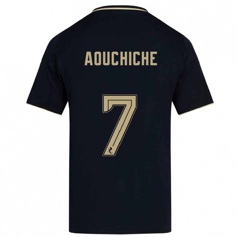 Danxen Kvinder Adil Aouchiche #7 Marineblå Guld Udebane Spillertrøjer 2025/26 Trøje T-Shirt