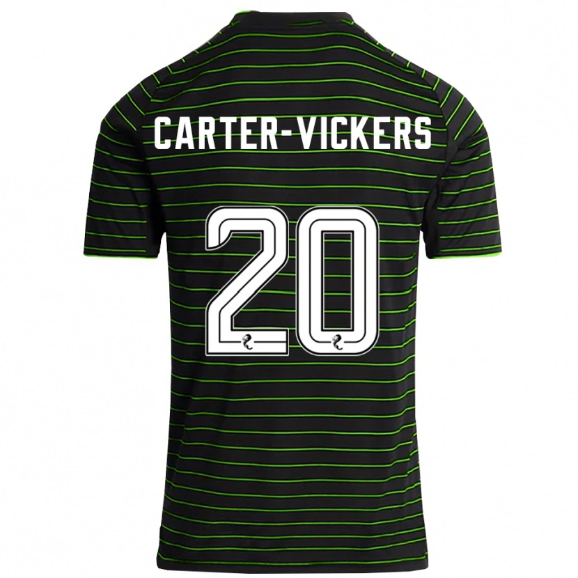 Danxen Kvinder Cameron Carter-Vickers #20 Sort Grøn Udebane Spillertrøjer 2025/26 Trøje T-Shirt