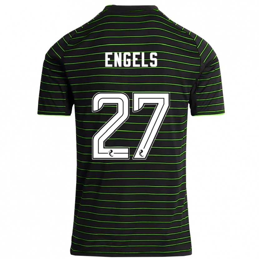 Danxen Kvinder Arne Engels #27 Sort Grøn Udebane Spillertrøjer 2025/26 Trøje T-Shirt