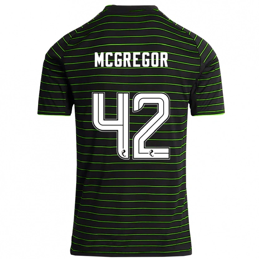 Danxen Kvinder Callum Mcgregor #42 Sort Grøn Udebane Spillertrøjer 2025/26 Trøje T-Shirt