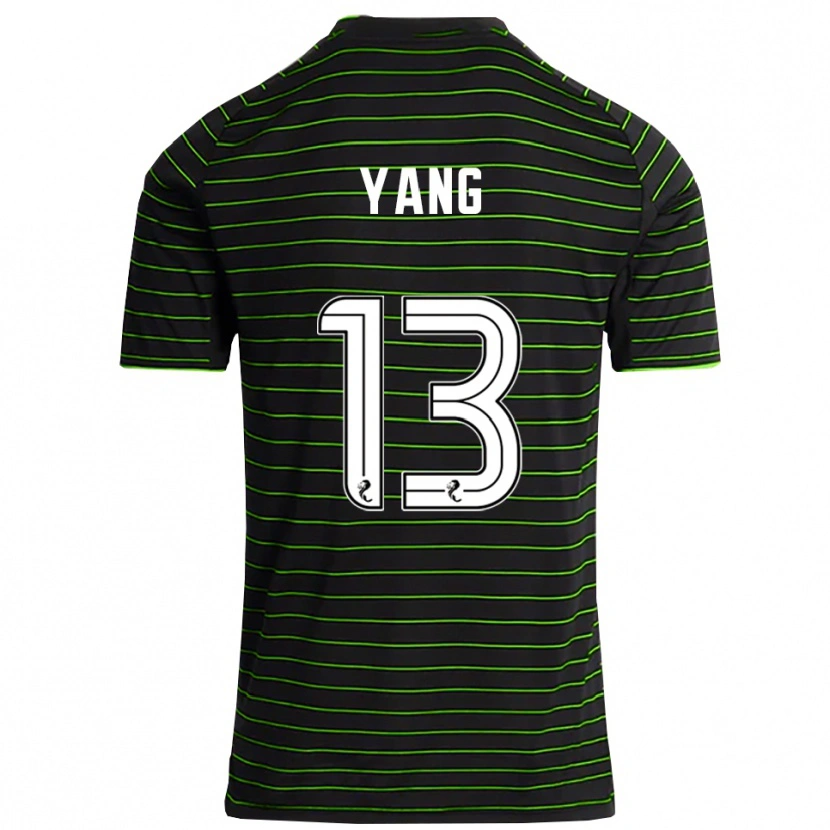 Danxen Kvinder Hyun-Jun Yang #13 Sort Grøn Udebane Spillertrøjer 2025/26 Trøje T-Shirt