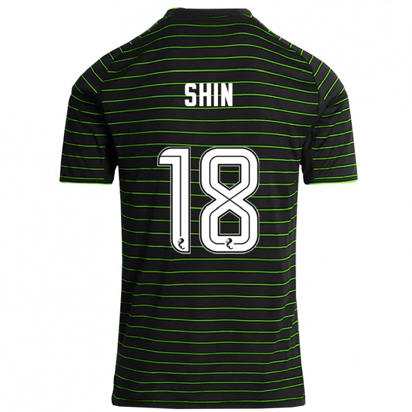Danxen Kvinder Shin Yamada #18 Sort Grøn Udebane Spillertrøjer 2025/26 Trøje T-Shirt